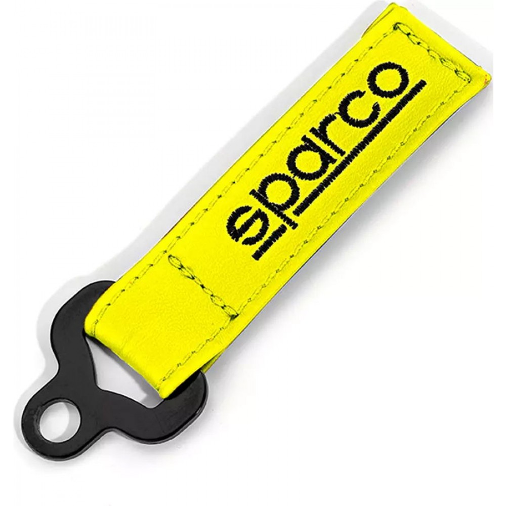 Sparco Μπρελόκ PORTACHIAVE LEATHER GIALLO FLUO