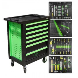 Jbm 53904 Εργαλειοφορέας με 7 Συρτάρια & Εργαλεία σε χρώμα Πράσινο